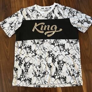 Brooklyn Laundry Men's King T-Shirt Foil Letters Black / White Size 2XL